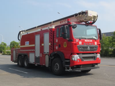 重汽豪沃 16方 舉高噴射消防車(圖1) 重汽豪沃 16方 舉高噴射消防車(圖1)
